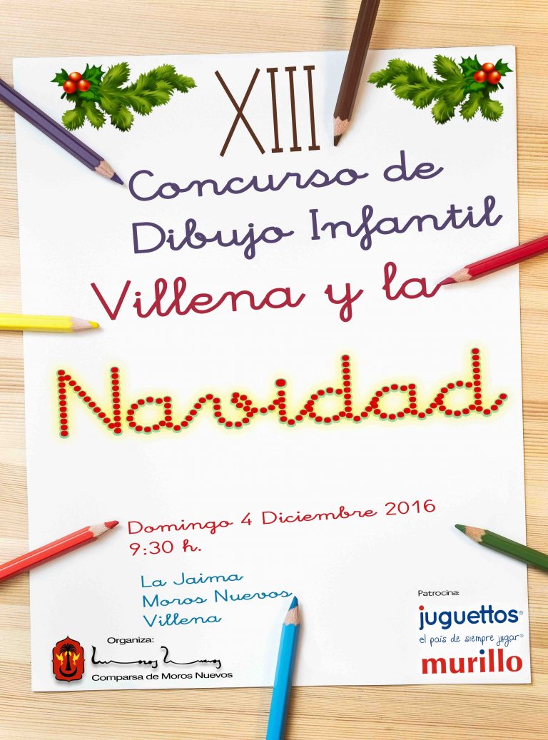 Este Domingo 4 de dic. «XIII Concurso de Dibujo Infantil Villena y la Navidad»